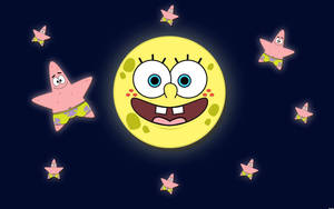 Spongebob Meme Moon And Stars Wallpaper