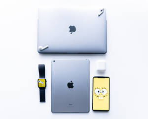 Spongebob-themed Apple Products Wallpaper