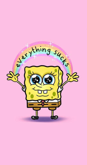 Spongebob With Rainbow
