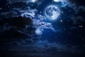 Spooky Clouds Night Sky Moon Wallpaper