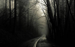 Spooky Dark Road Wallpaper