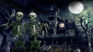 Spooky Desktop For A Frightening Work Environment Wallpaper