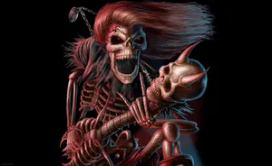 Spooky Halloween Skeleton Hanging Out Wallpaper