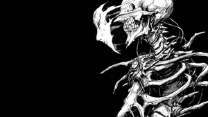 Spooky Halloween Skeleton In The Moonlit Graveyard Wallpaper