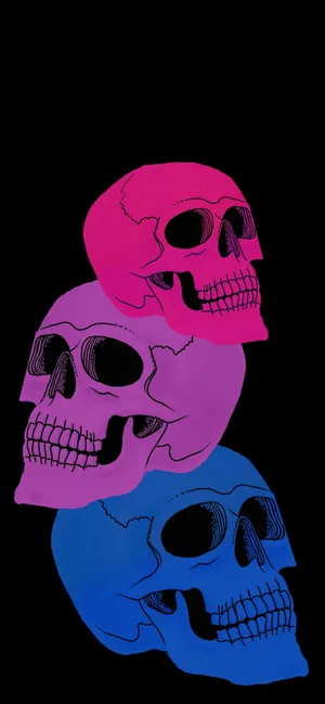 Spooky Season Colorful Skulls Wallpaper