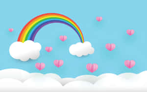 Spread Happiness And Love With This Vibrant Cute Rainbow Painting! Wallpaper