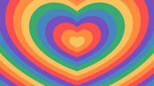Spread Some Love With A Beautiful Rainbow Heart Wallpaper