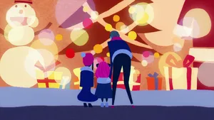 Spyxfamily Abstract Christmas Art Wallpaper