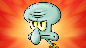 Squidward Tentacles Grumpy Orange Wallpaper