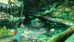 Squirtle In Pond Wallpaper