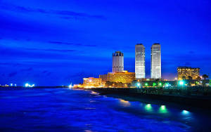 Sri Lanka Wtcc Night Skyline Wallpaper