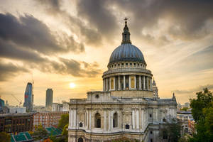 St Paul Cathedral Yellow Skies Wallpaper