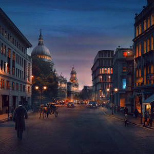 St Paul London Street Artwork Wallpaper