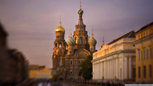St. Petersburg Church With Blurred Scene Wallpaper