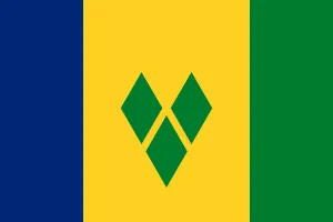 St. Vincent And The Grenadines Flag Flying Proudly Against Clear Blue Skies Wallpaper