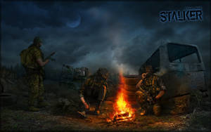 Stalker Soldiers Campfire Wallpaper