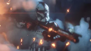 Star Wars Clone Trooper With Gun Wallpaper