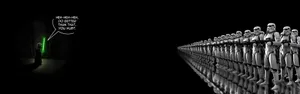 Star Wars Dual Screen Stormtrooper Yoda Wallpaper