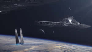 Star Wars Star Destroyerand T I E Fighters Wallpaper