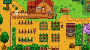 Stardew Valley 2d Farm Landscape Wallpaper