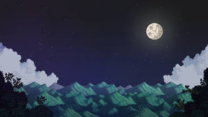 Stardew Valley Bright Full Moon Wallpaper