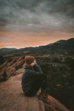 Staring In Hill With Sadness Wallpaper