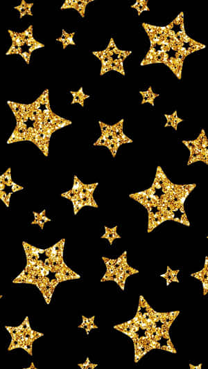 Starry Black And Gold Aesthetic Wallpaper