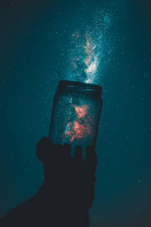 Starry Glass Silhouette Android Phone Wallpaper