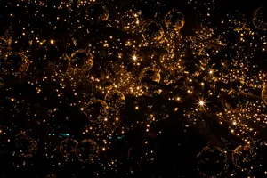 Starry Gold Glitter Black Background Wallpaper