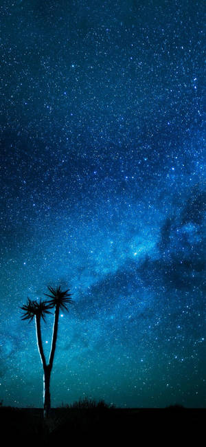 Starry Night Sky Blue Iphone Wallpaper
