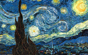 Starry Night Van Gogh Painting Wallpaper