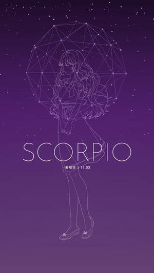 Starry Purple Scorpio Aesthetic Girl Wallpaper