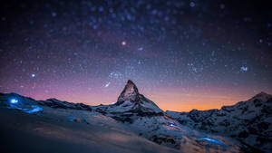 Starry Snow Mountains Uhd Wallpaper