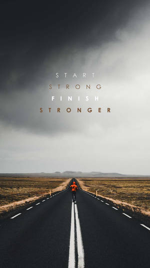 Start Strong Marathon Quote Wallpaper