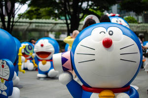 Statues Of Doraemon 4k Wallpaper
