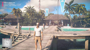 Stealthy Strategy In Tropical Paradise - Hitman 2 Game Scene Wallpaper