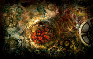 Steampunk Abstract Gear Pattern Wallpaper