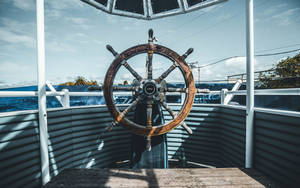 Steering Wheel Of Boat Wallpaper
