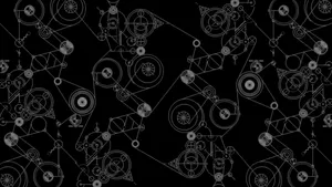 Steins Gate Machine Drawing Pattern Wallpaper