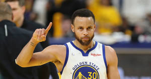 Steph Curry Right Hand Pointing Up Wallpaper