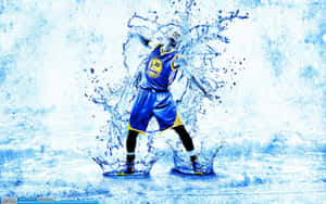 Stephen Curry Radiates Coolness In A Classic Warriors Jersey Wallpaper