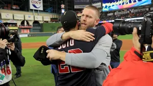 Stephen Strasburg Hugging Teammate Wallpaper
