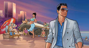 Sterling Archer On The Beach Wallpaper