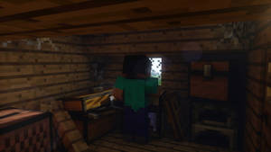 Steve In Dark Room Cool Minecraft Wallpaper