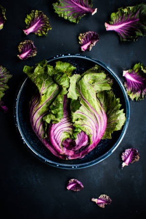 Still Life Shot Of Freshly Washed Red Cabbage, A Vital Ingredient For Healthy Salads. Wallpaper