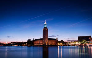 Stockholm City Hall At Night Wallpaper