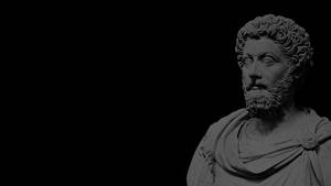 Stoicism Marcus Aurelius Statue Black Wallpaper