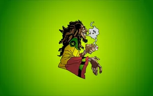 Stoned Cartoon Reggae Smoke Wallpaper