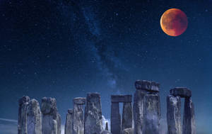 Stonehenge Monument Milky Way Galaxy Wallpaper