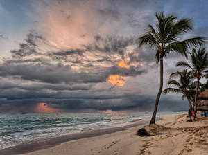 Storm At Punta Cana Beach Wallpaper